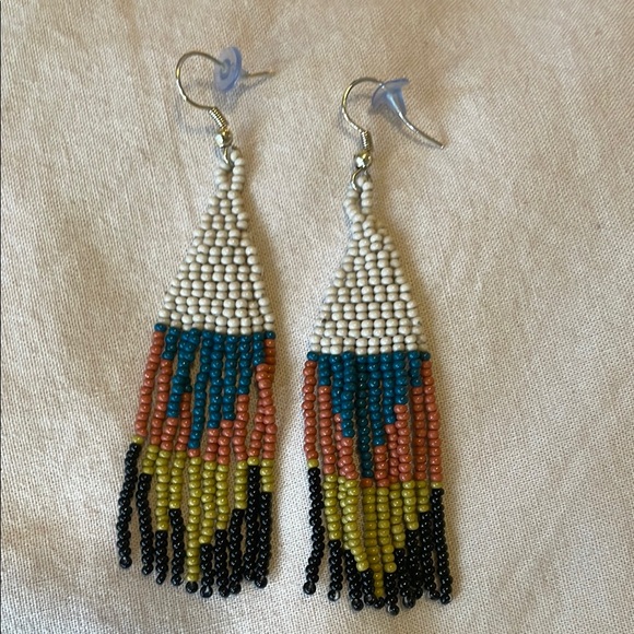 Colorful Beaded Dangle Earrings - Picture 1 of 1